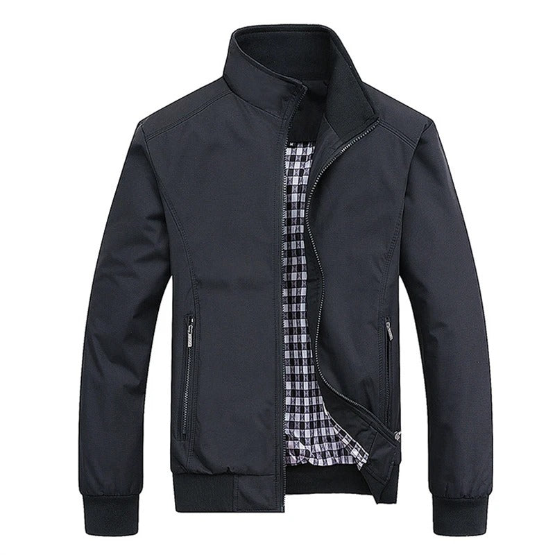 Men's Spring And Autumn Casual Simple Slim Solid Color Baseball Jersey Outdoor image 0
