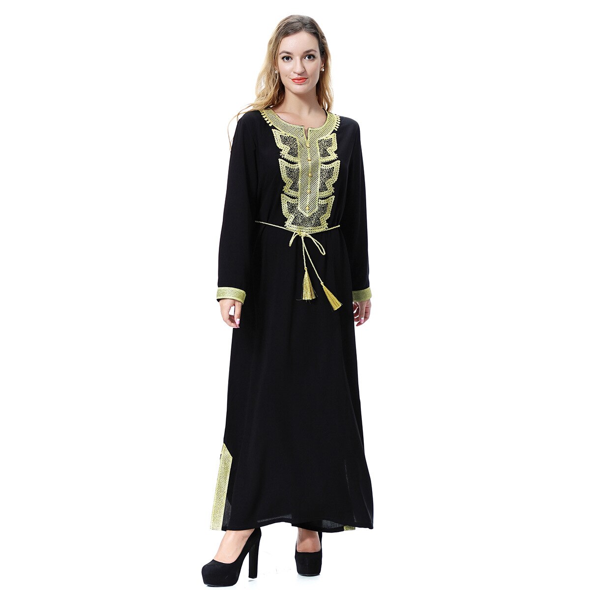Ramadan Kaftan Dubai Abaya Long Sleeve Muslim African Dresses for Women image 9