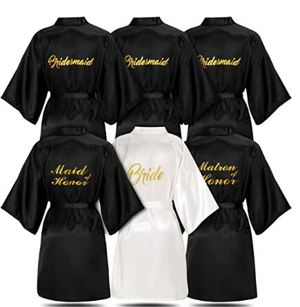 new Rose Gold bathrobe bride satin robe women getting married bride hen party image 12