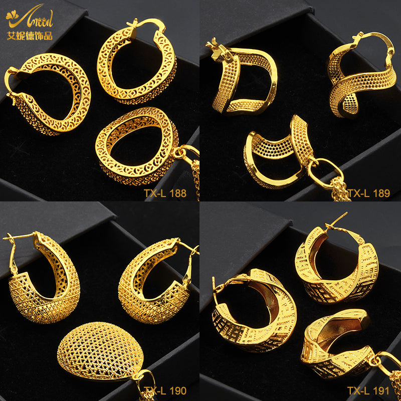 ANIID Nigerian Wedding Jewelry Set Gold Color African Necklace Pendant Sets For image 13