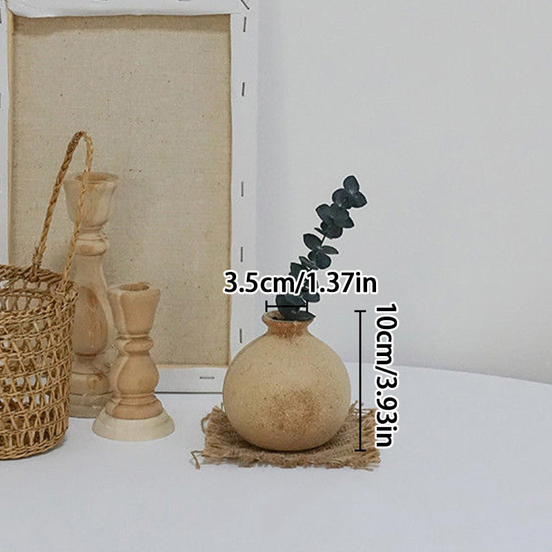 Ins Style Wooden Small Vase Natural Solid Wood Flower Vases Home Office Table A image 10