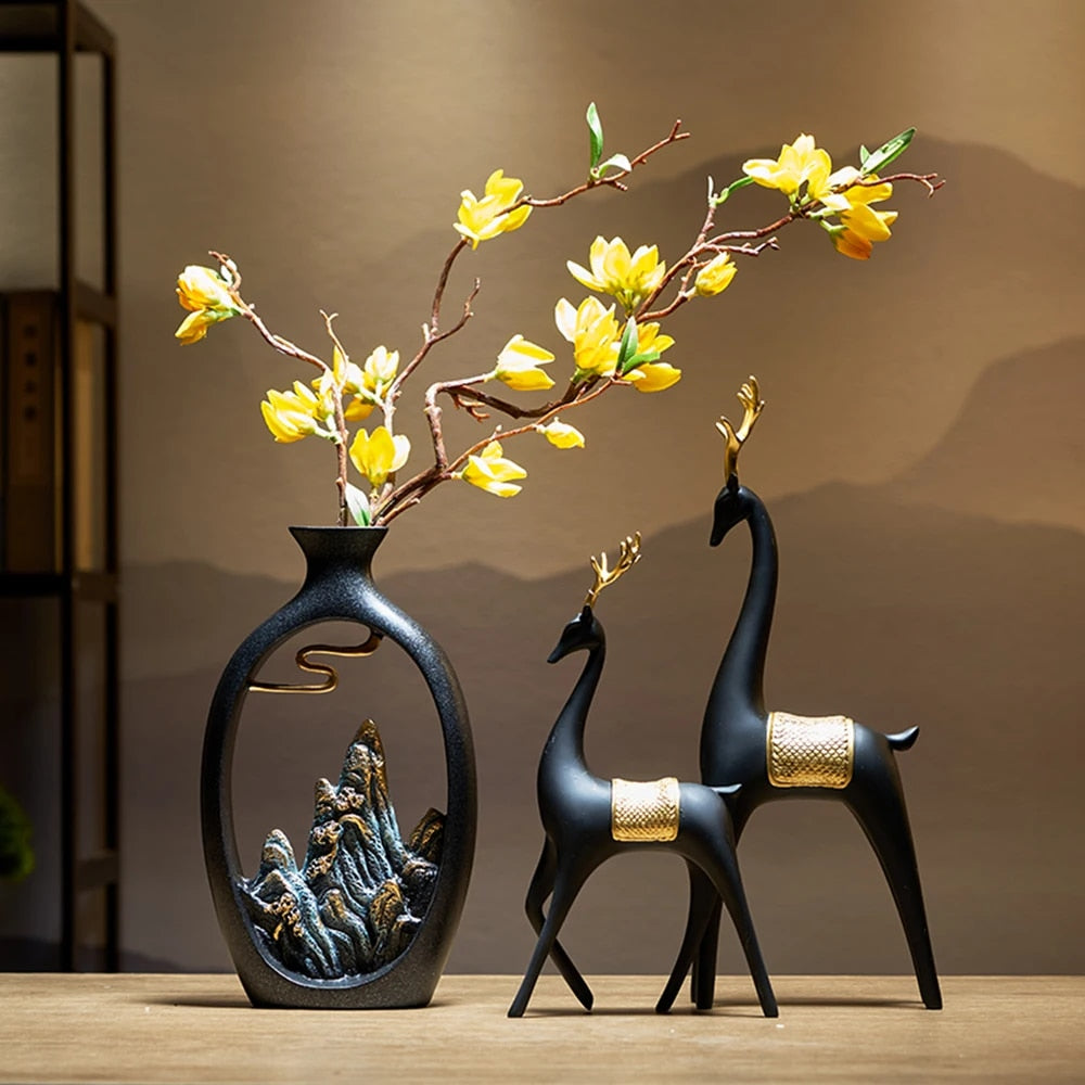 Resin Vase Table Decoration & Accessories Home Decoration Luxury New Chinese St image 1