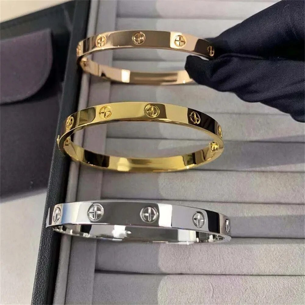 2023 New Design Gold Color Zircon And Cross Nut Nail Bracelet Gold & Bangle For image 14