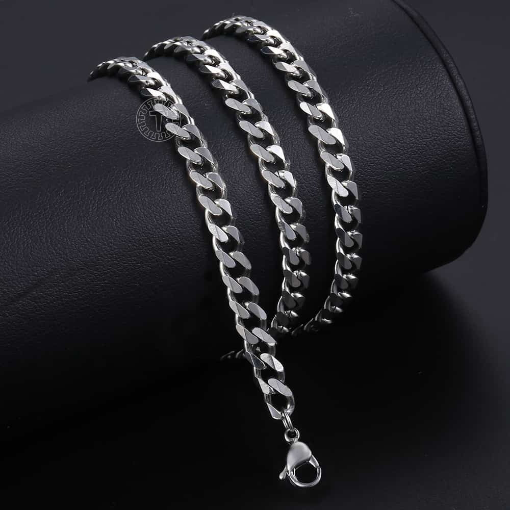 3-11mm Stainless Steel Necklace for Women Men Curb Cuban Link Chains Gold Silve image 3
