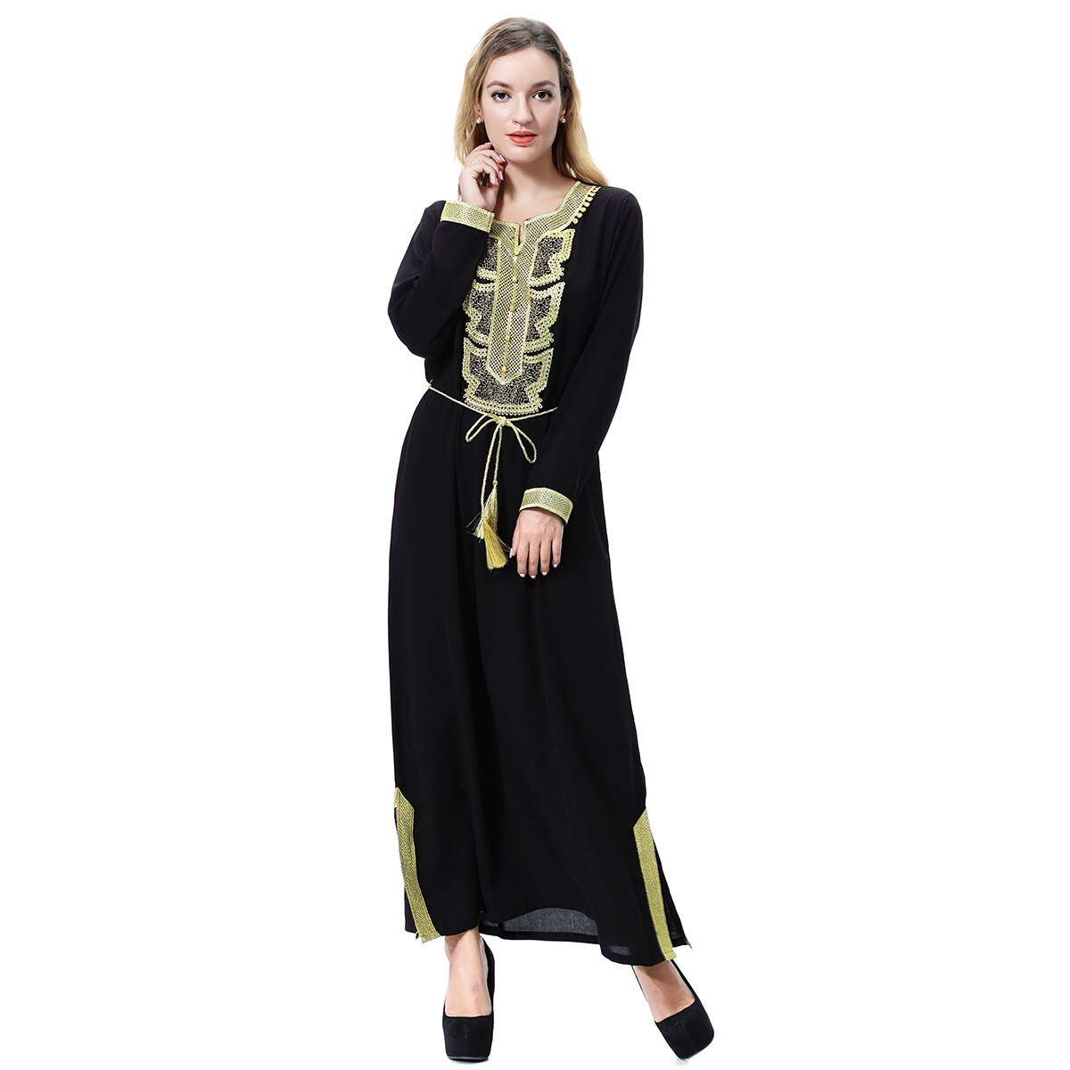 Ramadan Kaftan Dubai Abaya Long Sleeve Muslim African Dresses for Women image 6