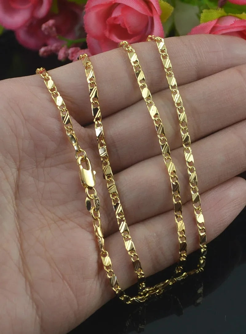 Exquisite Fashion 18K Gold Filled Necklace For Women Men Size 16-30 Inch Jewelr image 6