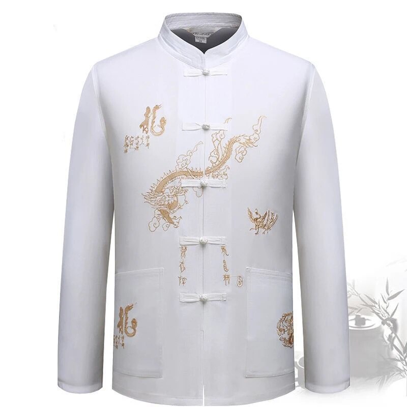 Chinese Traditional Tang Clothing Kung Fu Suit Fashion Casual Embroidery T-shir image 14