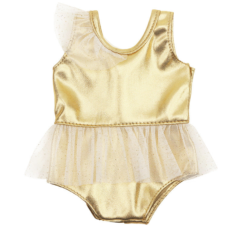 Doll Clothes 43cm Xiafu Doll Golden One-piece Doll Swimsuit image 1