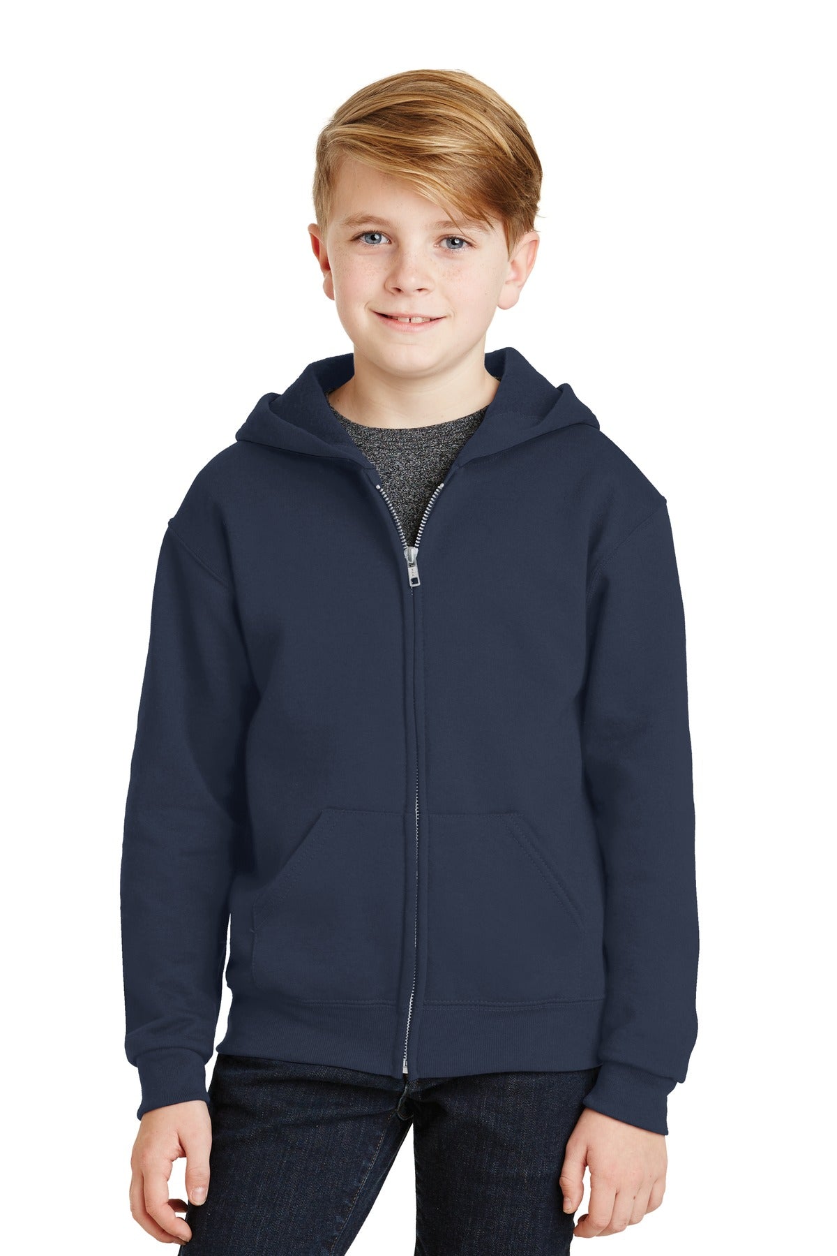 Jerzees® - Youth NuBlend® Full-Zip Hooded Sweatshirt. 993B