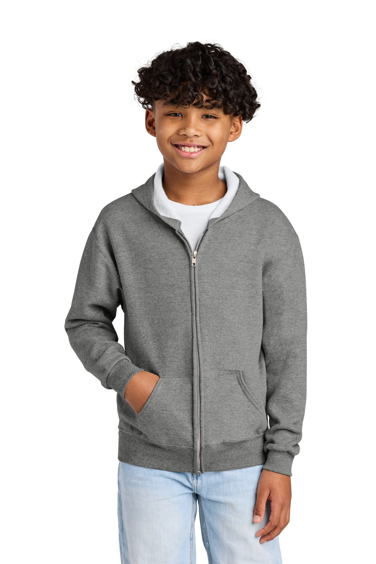 Jerzees® - Youth NuBlend® Full-Zip Hooded Sweatshirt. 993B