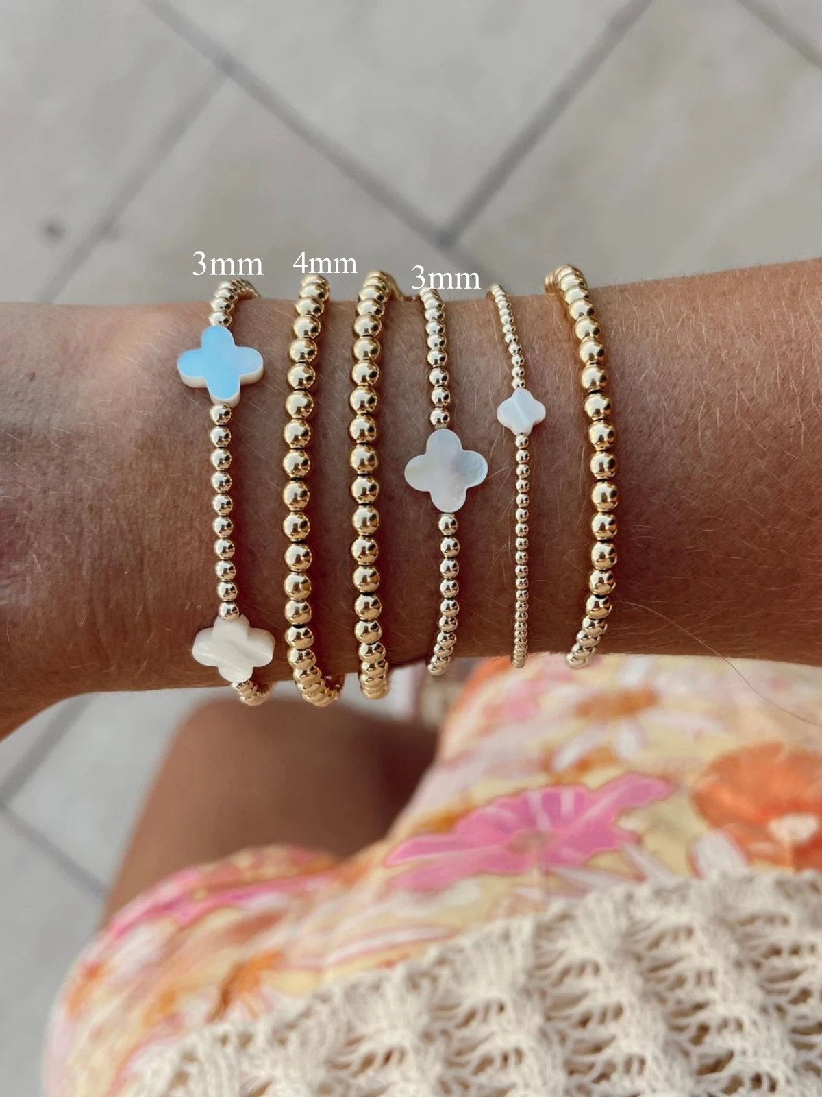 Vlen Shell Flower Bracelet for Women Fashion Lucky Jewelry Gold Plated 18 K Bea image 0