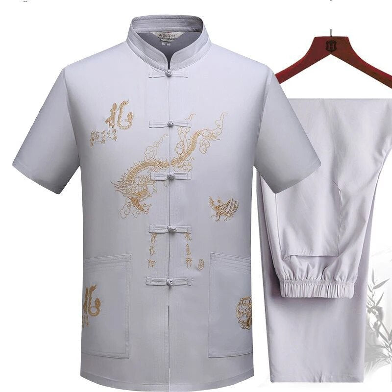 Chinese Traditional Tang Clothing Kung Fu Suit Fashion Casual Embroidery T-shir image 9