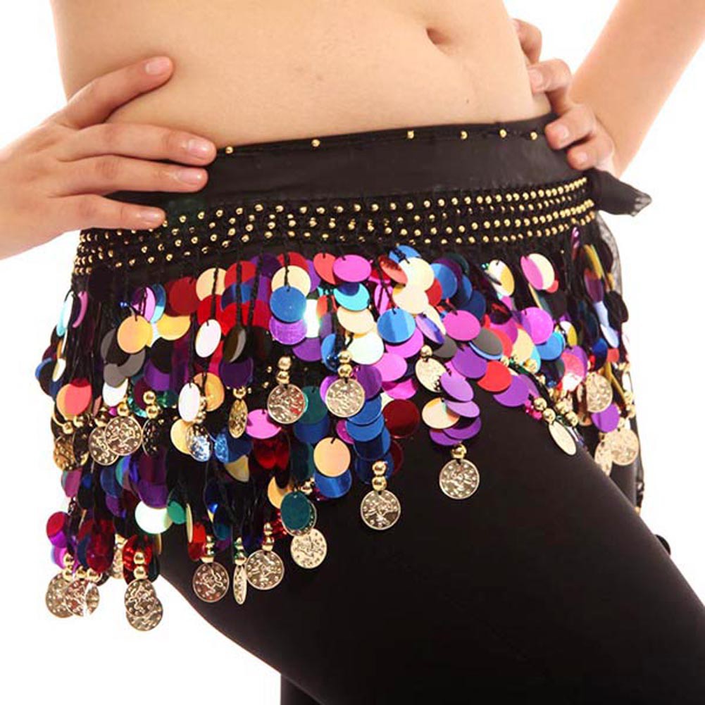 Women Belly Dance Hip Scarf Wrap Belt Dancer Skirt Female Show Costume Accessor image 8