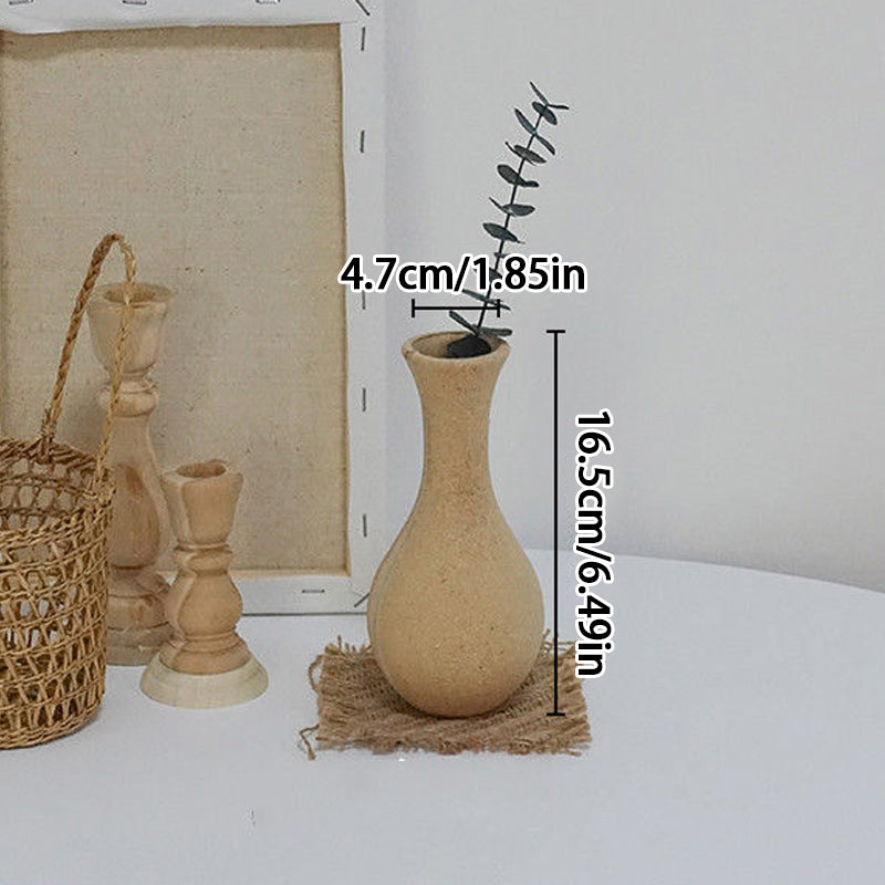 Ins Style Wooden Small Vase Natural Solid Wood Flower Vases Home Office Table A image 9