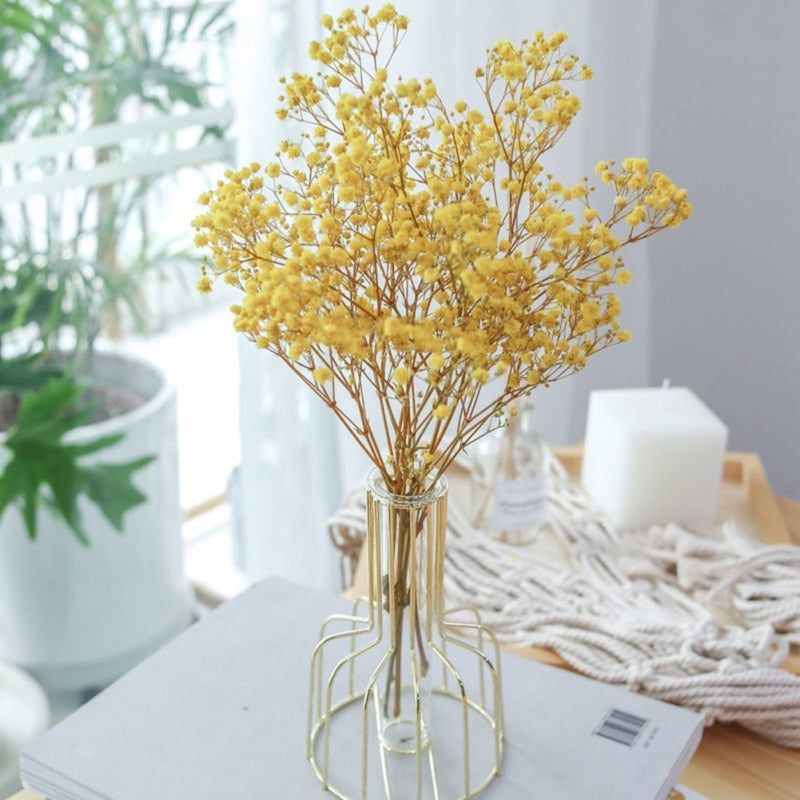 Simple Golden Glass Vase Flower Stand Iron Home Decor Hydroponic Plant Flower V image 10
