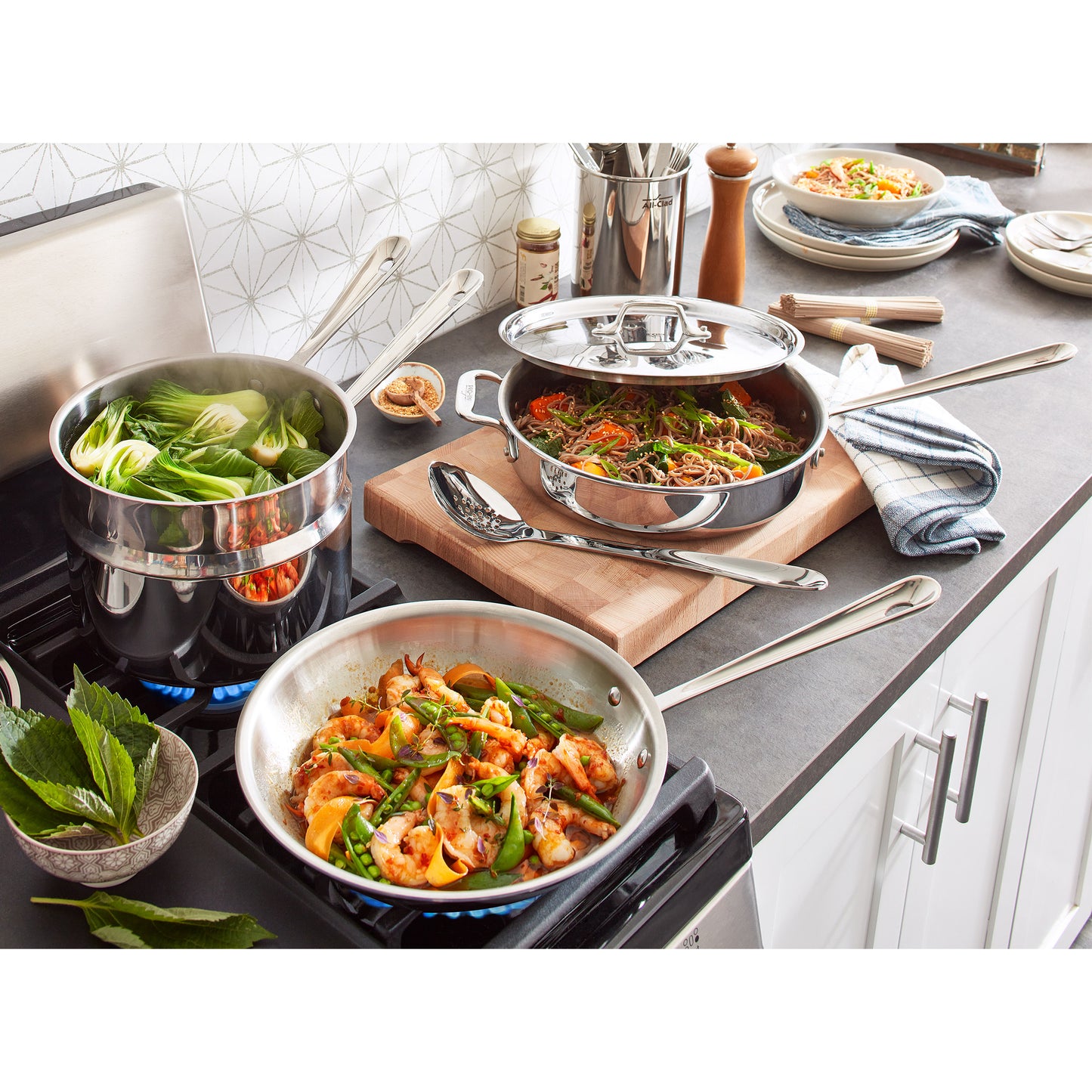 All-Clad d3 12-Piece Stainless Steel Cookware Set image 1
