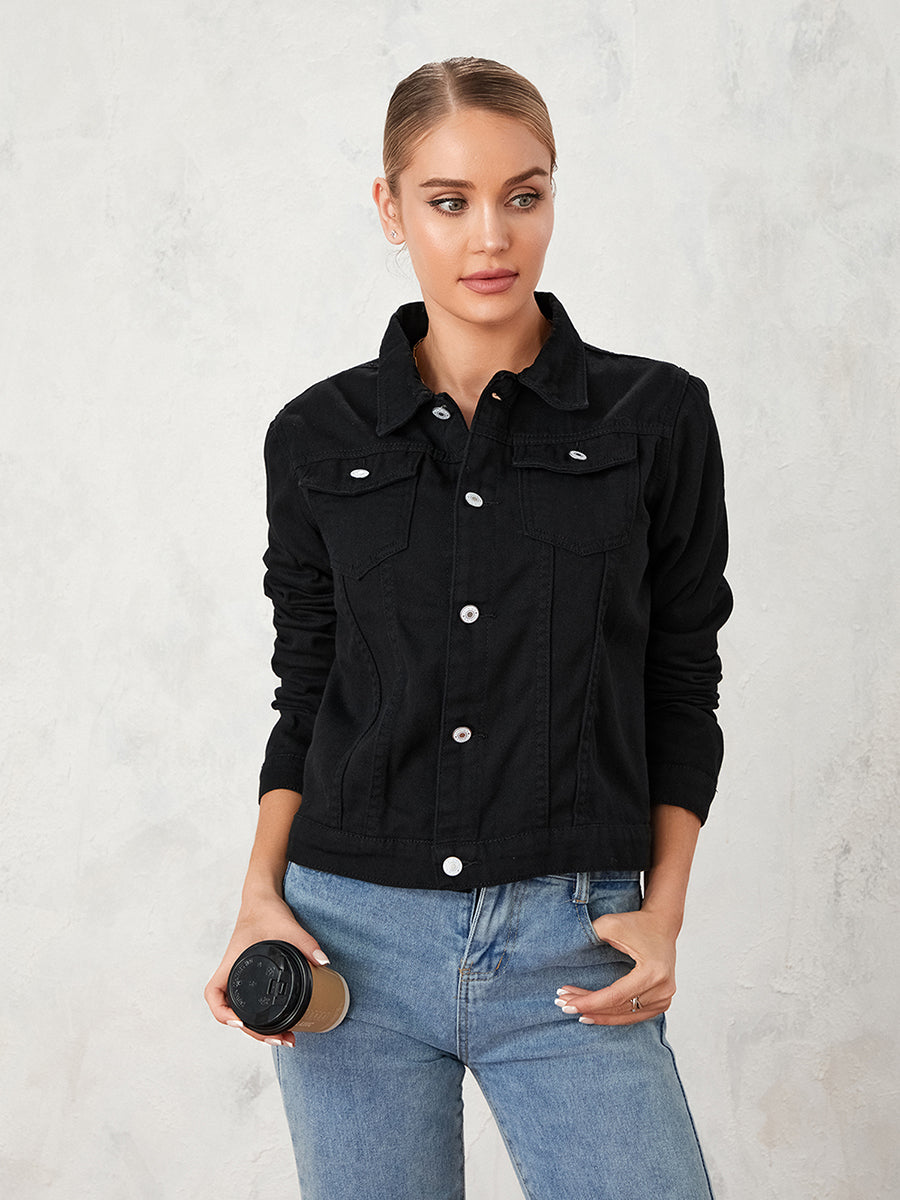 Women s Classic Black Blazer Elegant Long Sleeve Single Button Notched Lapel Su image 11