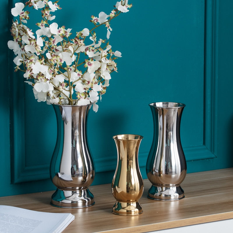 Chinese Style Stainless Steel Tabletop Vases Modern Minimalist Fashion Ornament image 5