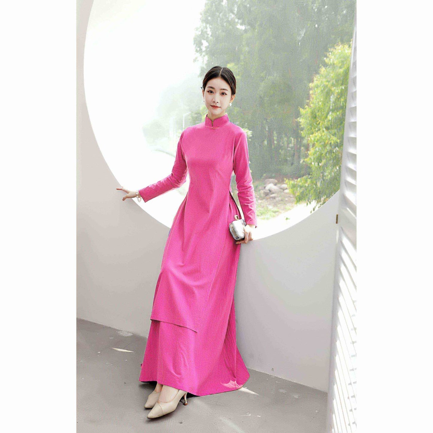 Ao Dai Dress Retro Long Cheongsam Dress large-size Art Retro Ao Dai Dress Women image 6