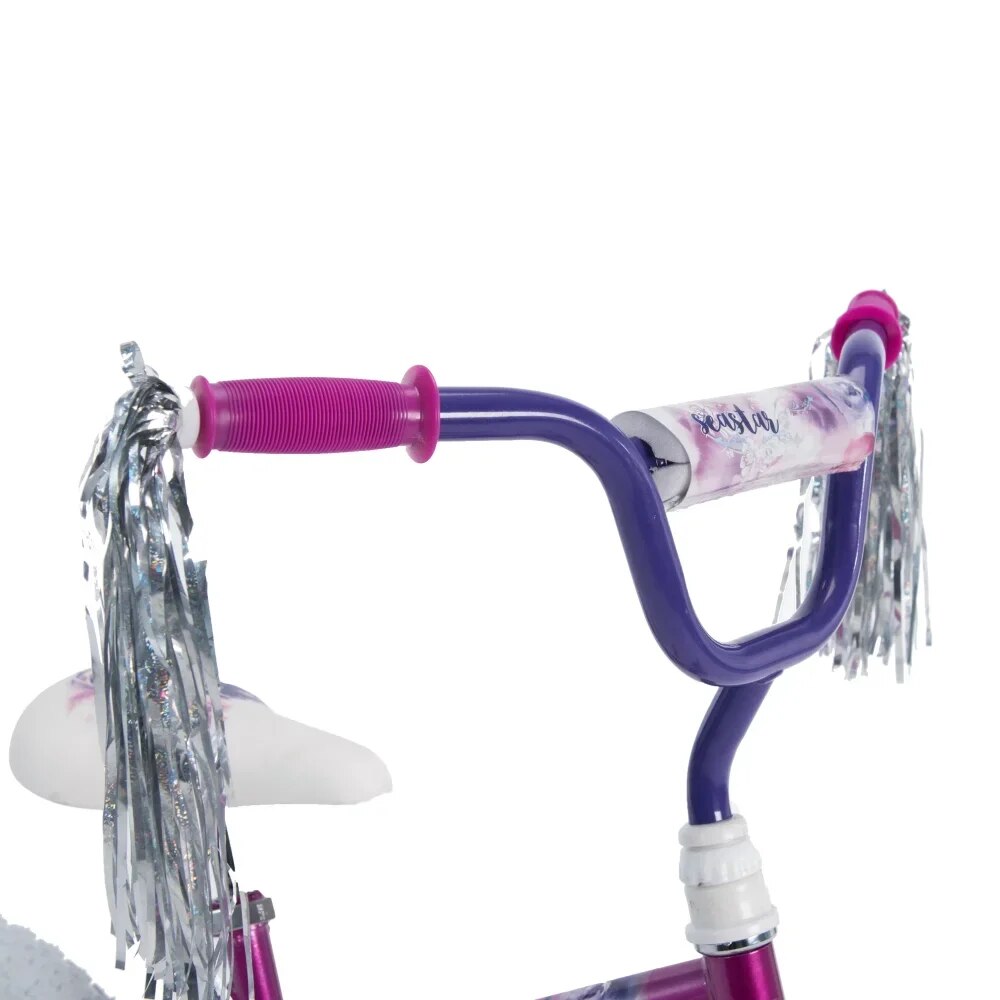 16 In. Sea Star Girl Kids Bike, Metallic Purple Comfortable Grips, and Crushed image 2