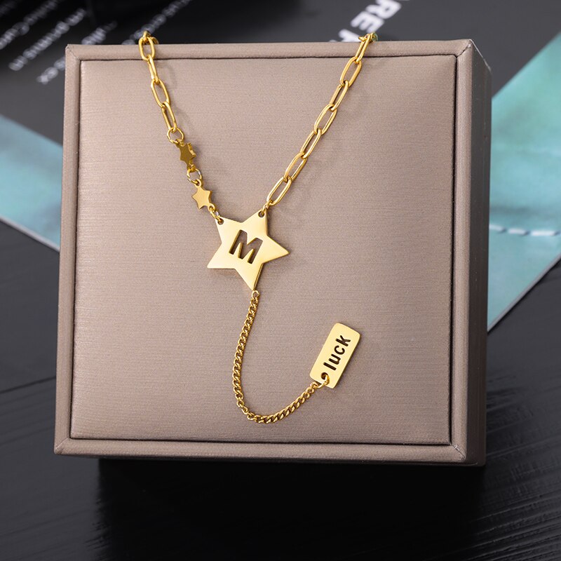 Fashion Punk Double Layer Thick Clavicle Chain Stainless Steel Gold Color image 6
