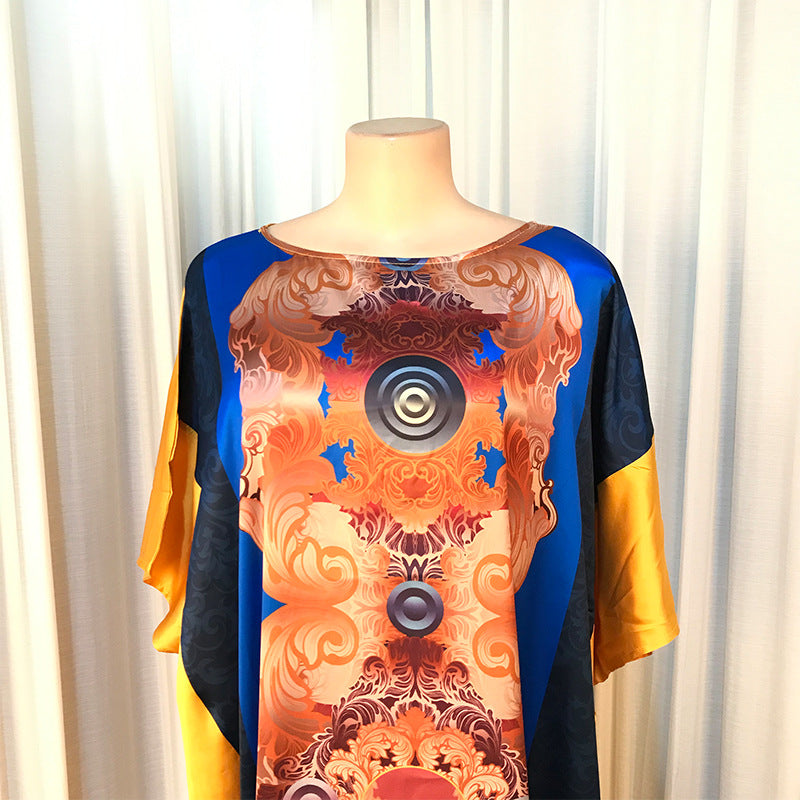 Middle East Muslim Printed Robe And Big Dress, African Plus Size Women's Clothi image 2