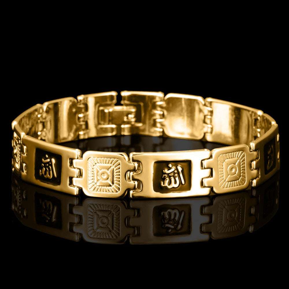 Fashion Silver color Gold Color Muslim Allah Bracelets for Men & Women High Qua image 2