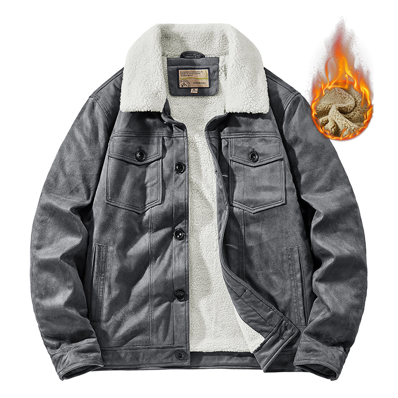 NEEDLESNOAH Autumn Winter Men Warm Pilot Jackets Fleece Suede Thick Coats Male image 5