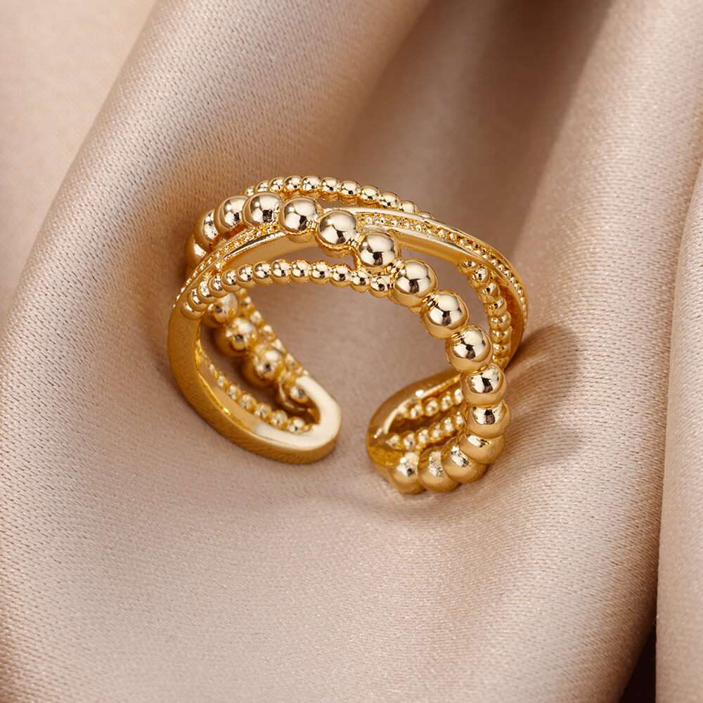 Stainless Steel Rings for Women Aesthetic Sunflower Gold Plated Wedding Couple image 2