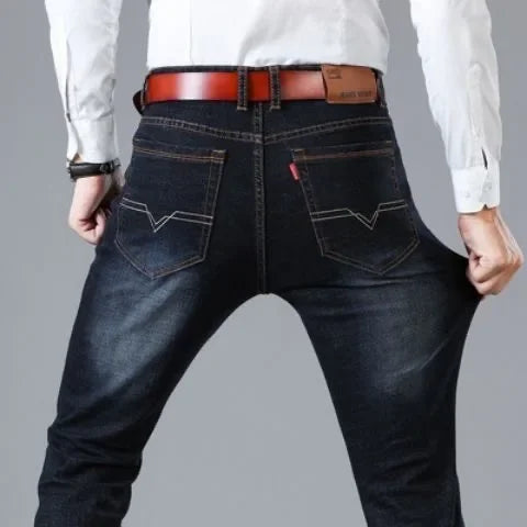 Men's Straight and Versatile Long Jeans, Stretch Style, Men's Jeans, Loose Fitt image 1