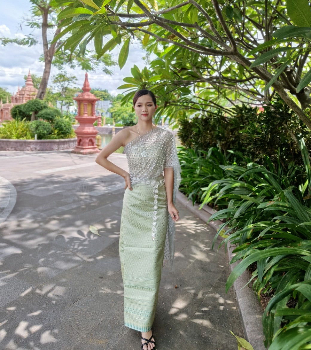 2023 New In Summer Women Strapless Shawl Top and Skirt Five-Piece Set Long Ao D image 2