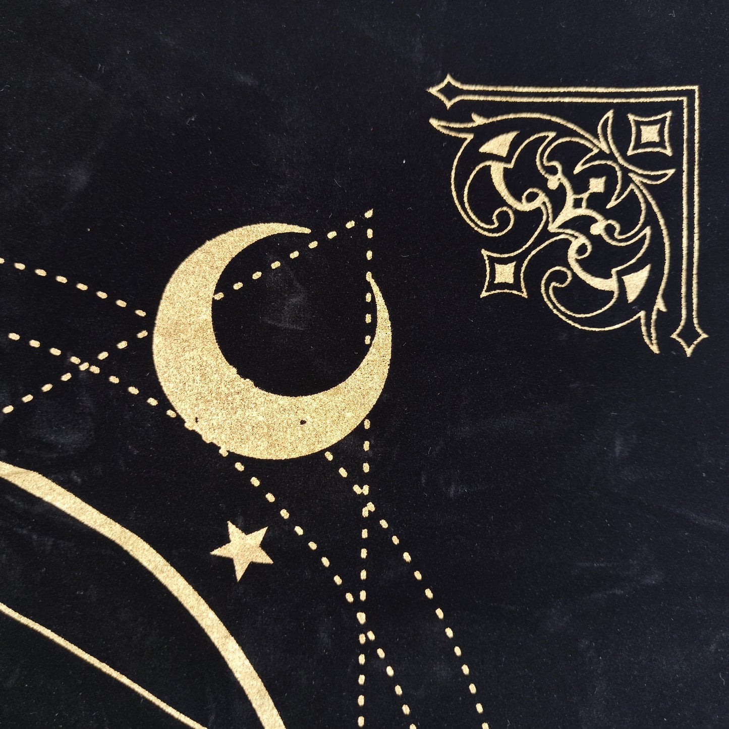 Art Altar Cloth 49x49cm, Black Gold Pentagram, Moon Universe Witchcraft Instead image 6