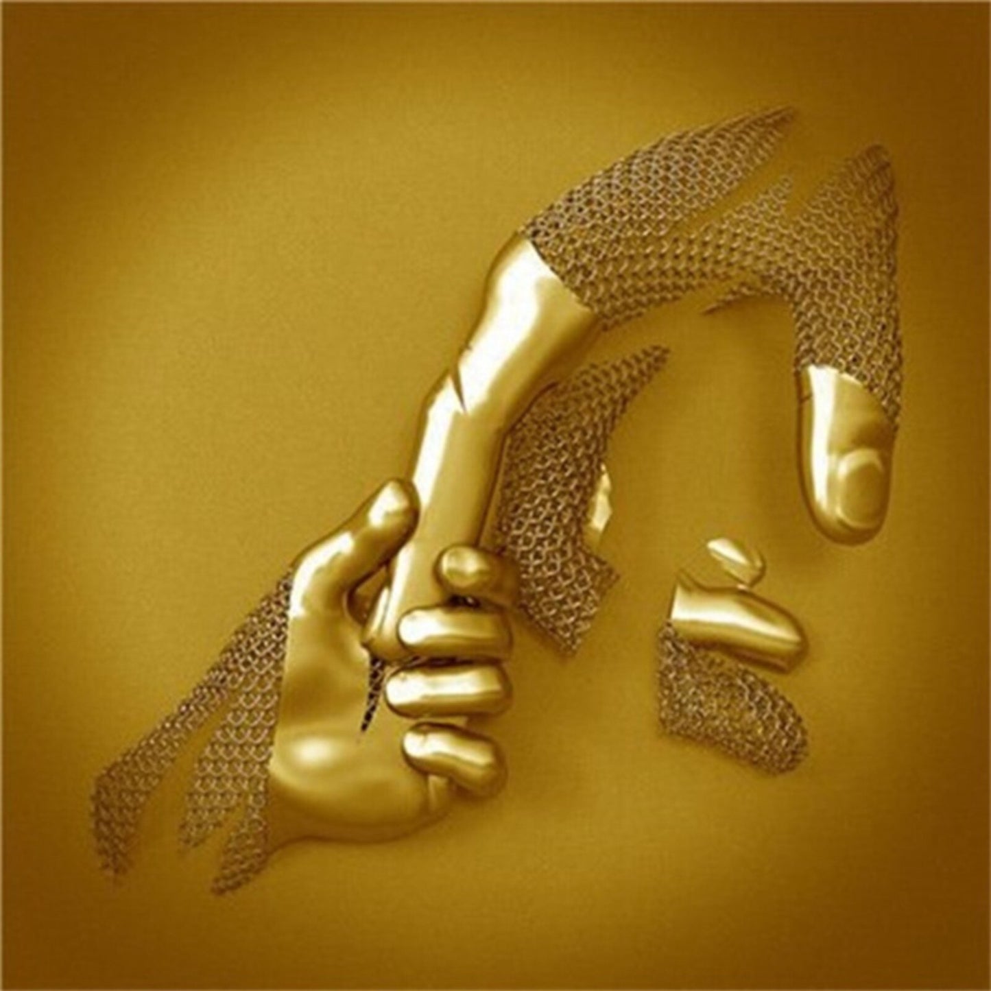 Picture for Living Room Wall Decorations Valentine's Day Love Heart Gold Art Wa image 3