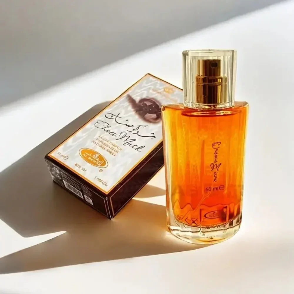Perfume en aerosol Crown Perfumes Enchanting Chocolate Musk para mujer, 50 ml, aroma duradero a vainilla y rosa, sin formaldehído.