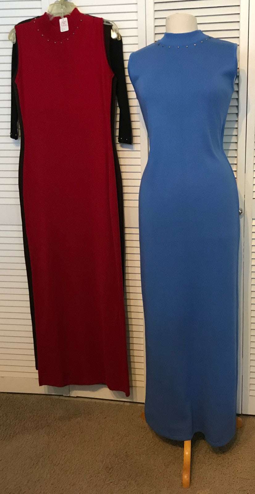 Aurora Women Dress Knit Blue Round-Collar Sleeveless Size S