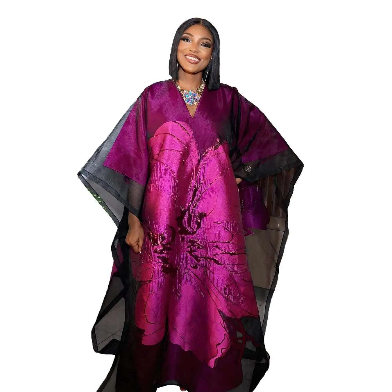 Luxury Two-Piece New Design Boubou Women's African Dress Premium Polyester Clothing with Embroidery Decoration