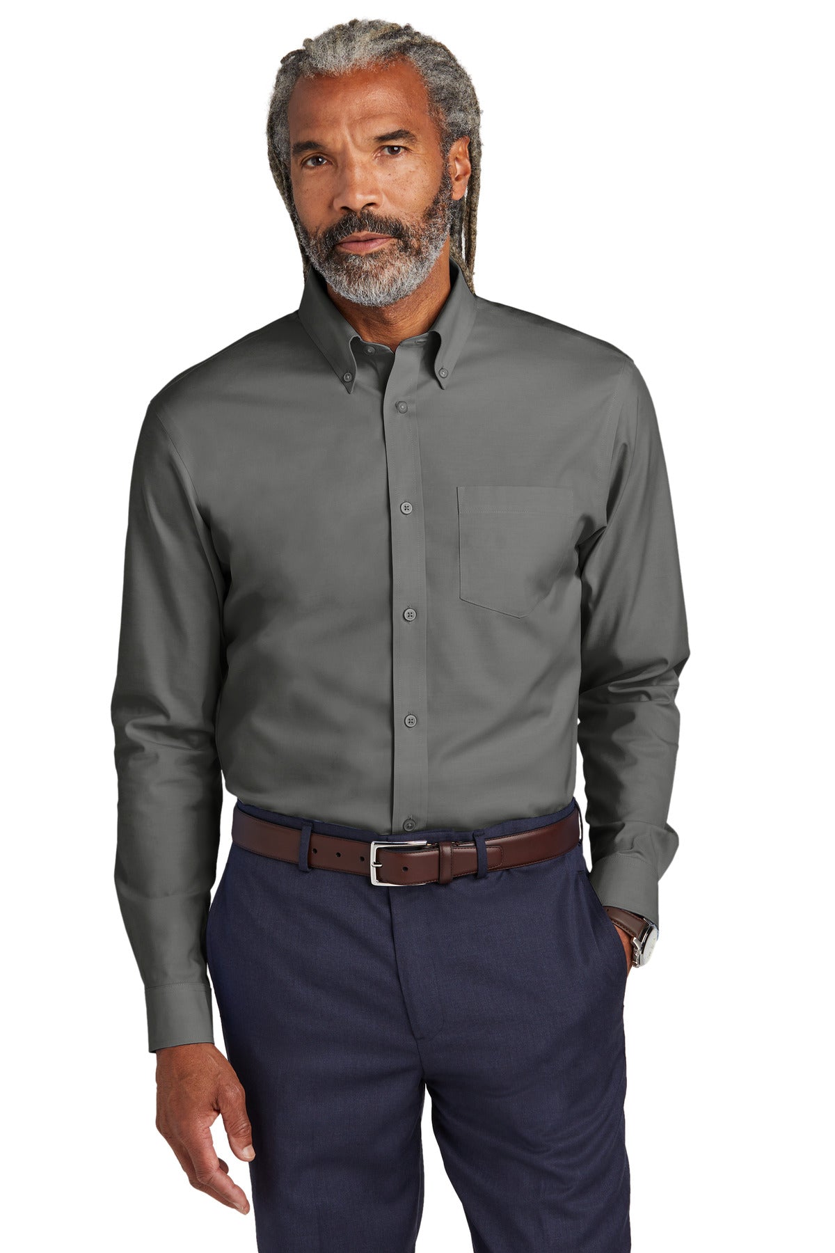 قميص Brooks Brothers® المرن المقاوم للتجاعيد Pinpoint BB18000