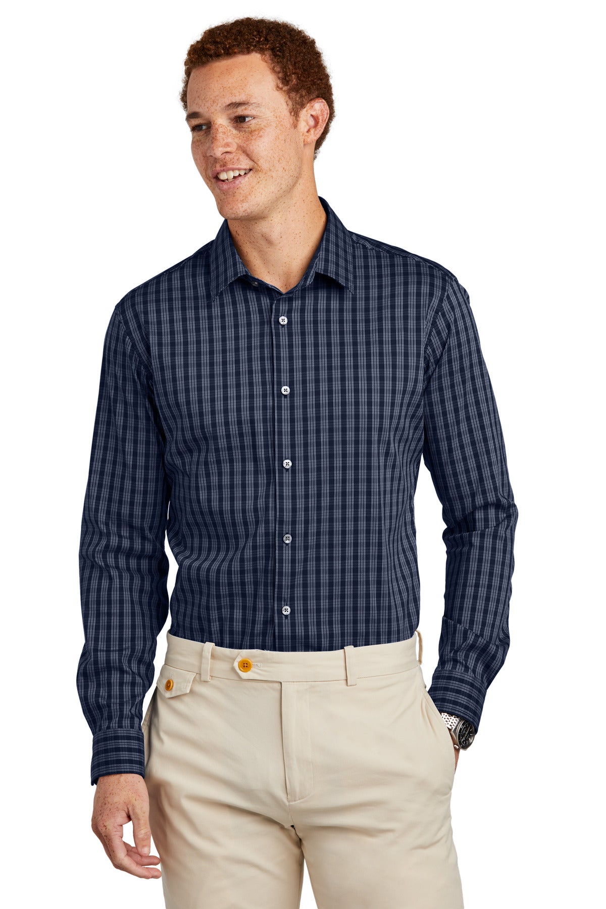 قميص Brooks Brothers® Tech Stretch ذو النمط BB18006