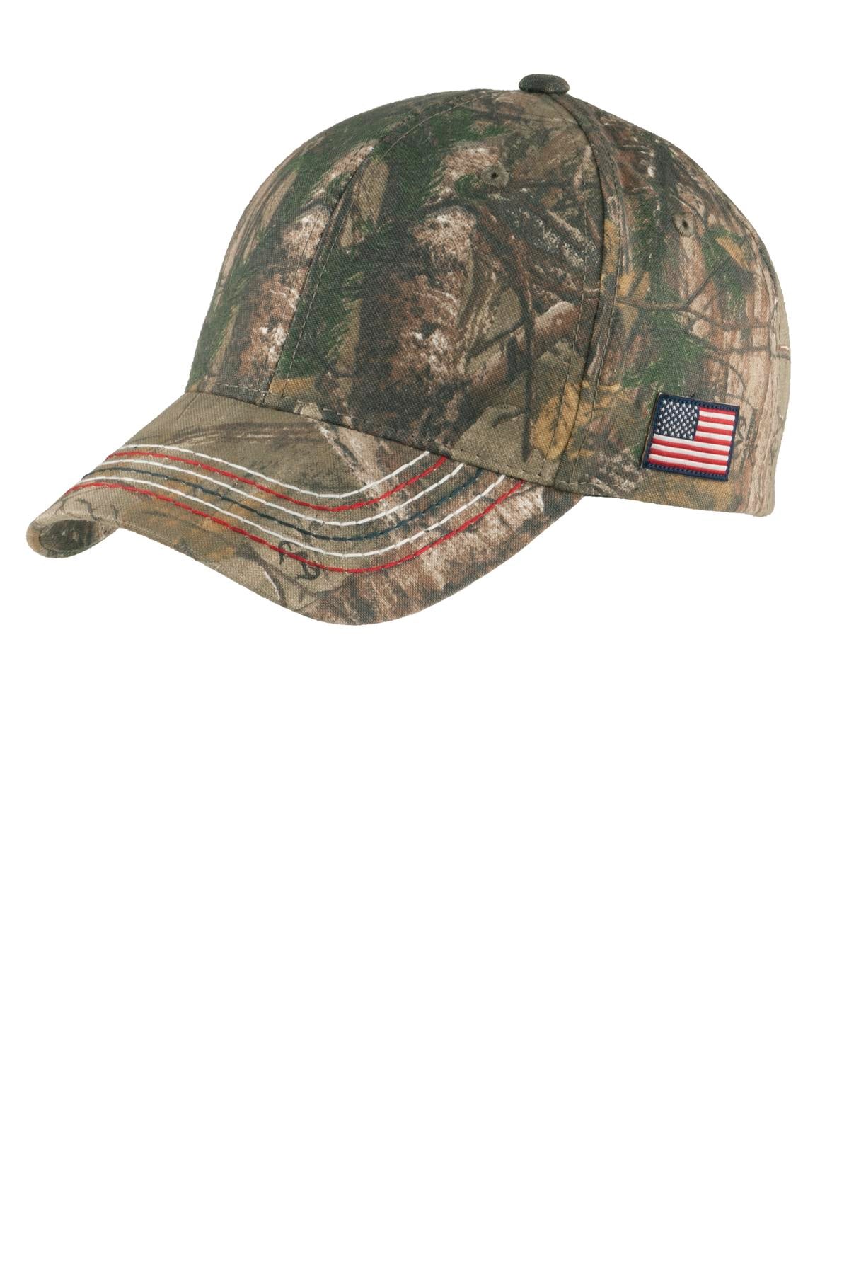Port & Coâ„¢ Americana Contrast Stitch Camouflage Cap. C909