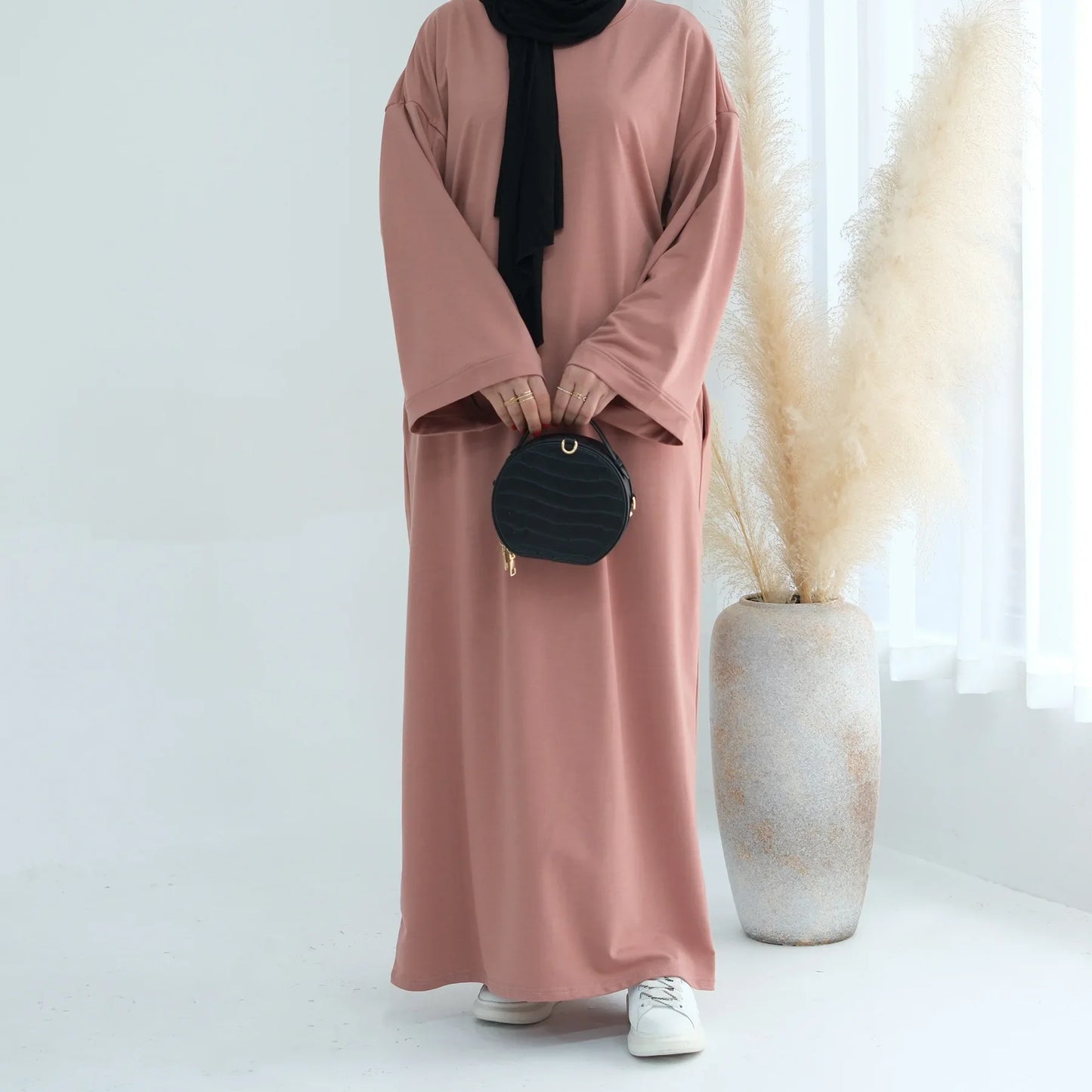 Vestido tipo sudadera Zifeng OEM de color liso para fiesta, venta al por mayor, ropa modesta, bata turca, vestido abaya abierto de color liso para mujer, vestido musulmán