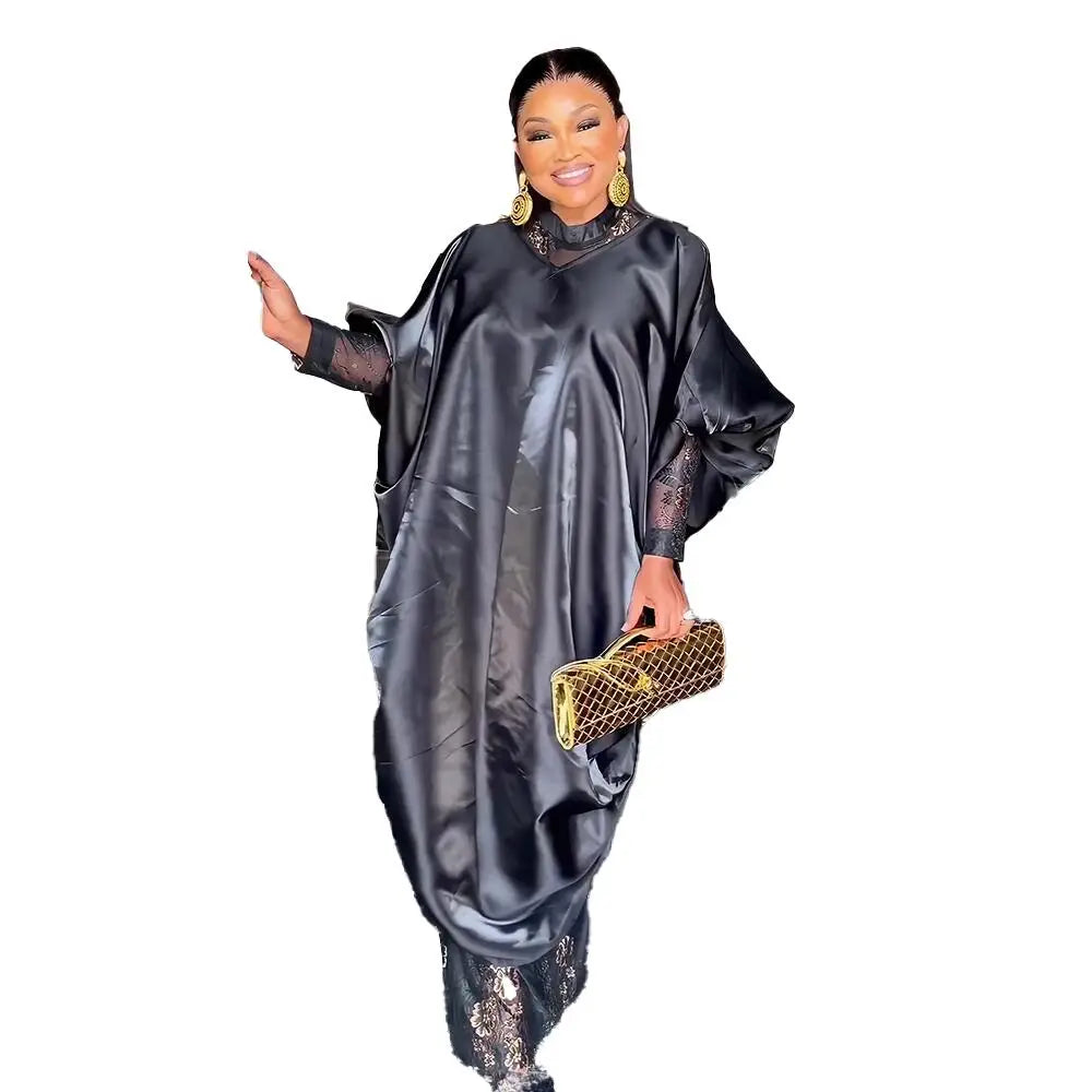 Venta al por mayor de vestidos africanos de 2 piezas para mujer, tallas grandes, capa con gancho, vestido Ankara, ropa interior africana elegante con encaje.
