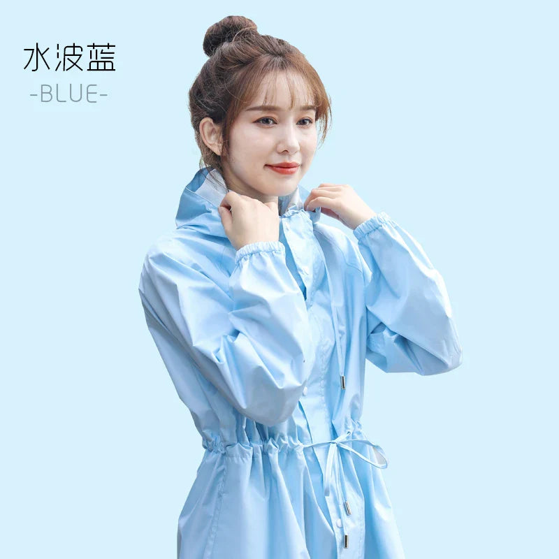 Women's Fashionable Korean Style Full Body for Poncho Adult Protective Long Waterproof Raincoat for Camping Tours Customized