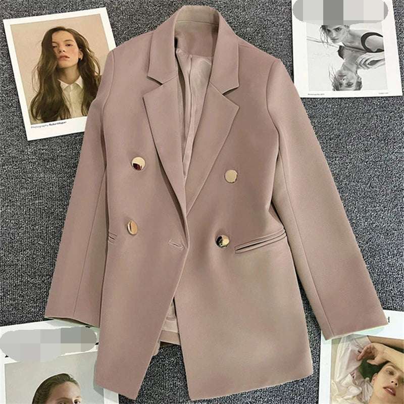 Wholesale Fashion Women Coats Designer Casual Long-sleeved Loose Blazer Double Button Suit