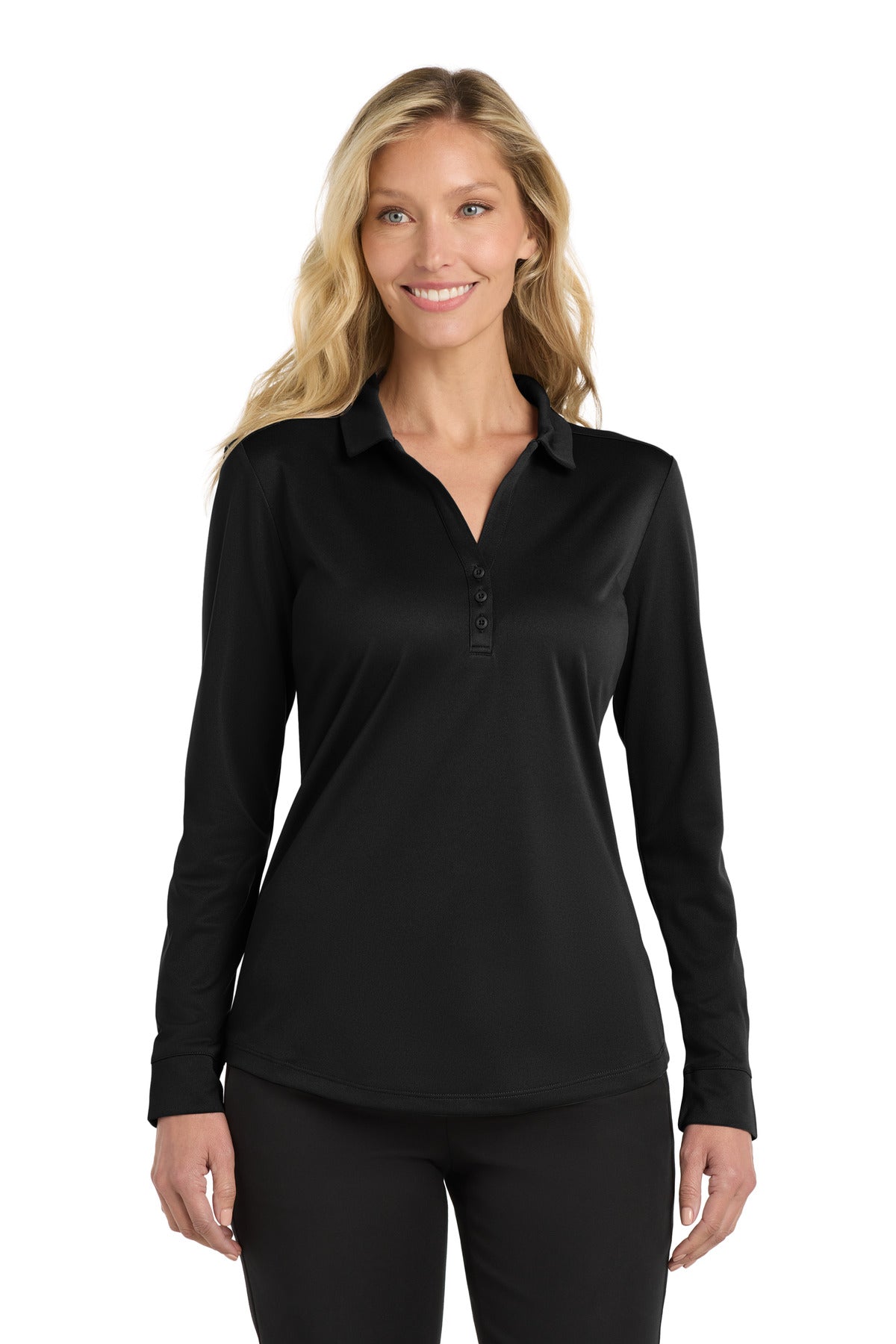 Port Authority ® Women's Silk Touch ™ Performance Long Sleeve Polo. L540LS
