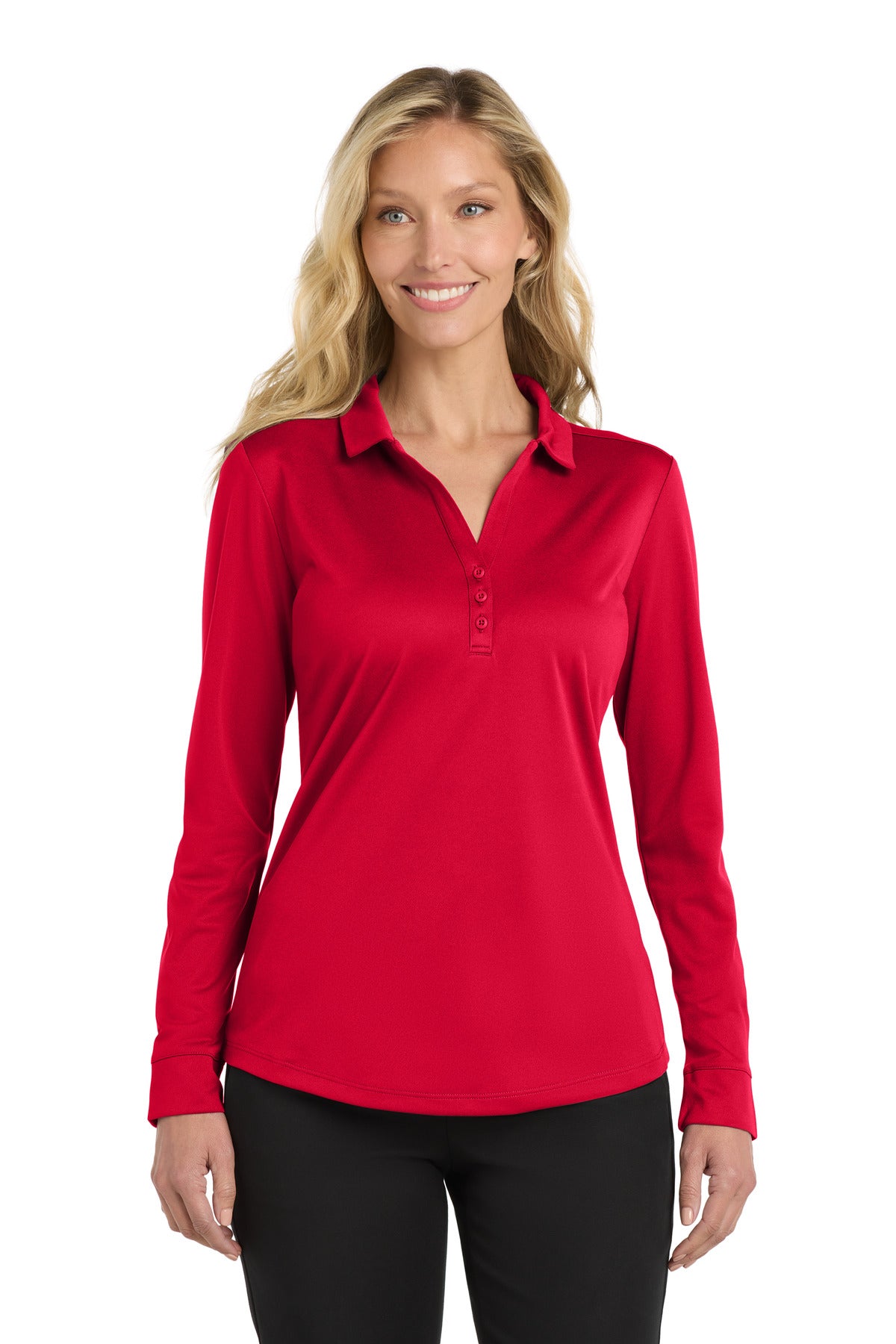 Port Authority ® Women's Silk Touch ™ Performance Long Sleeve Polo. L540LS