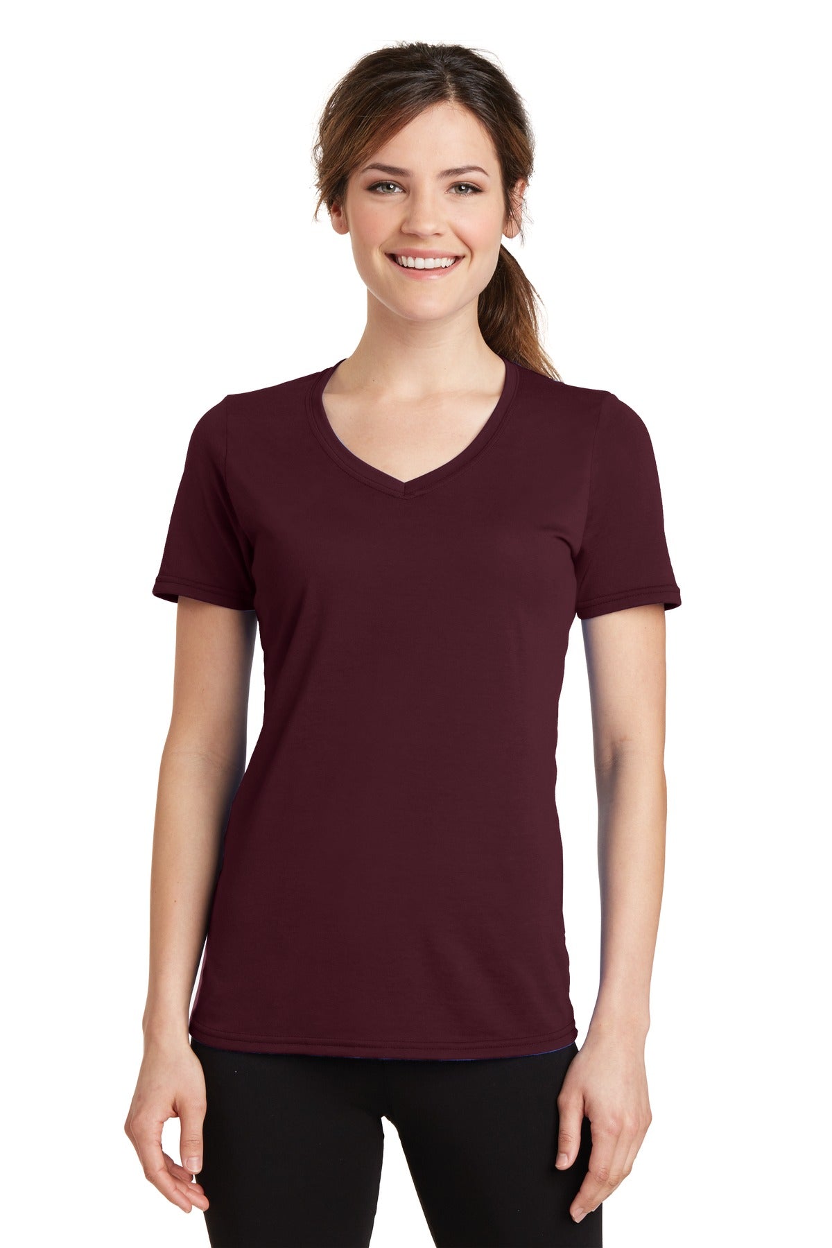 Port & Coâ„¢ Women's Performance Blend V-Neck Tee. LPC381V
