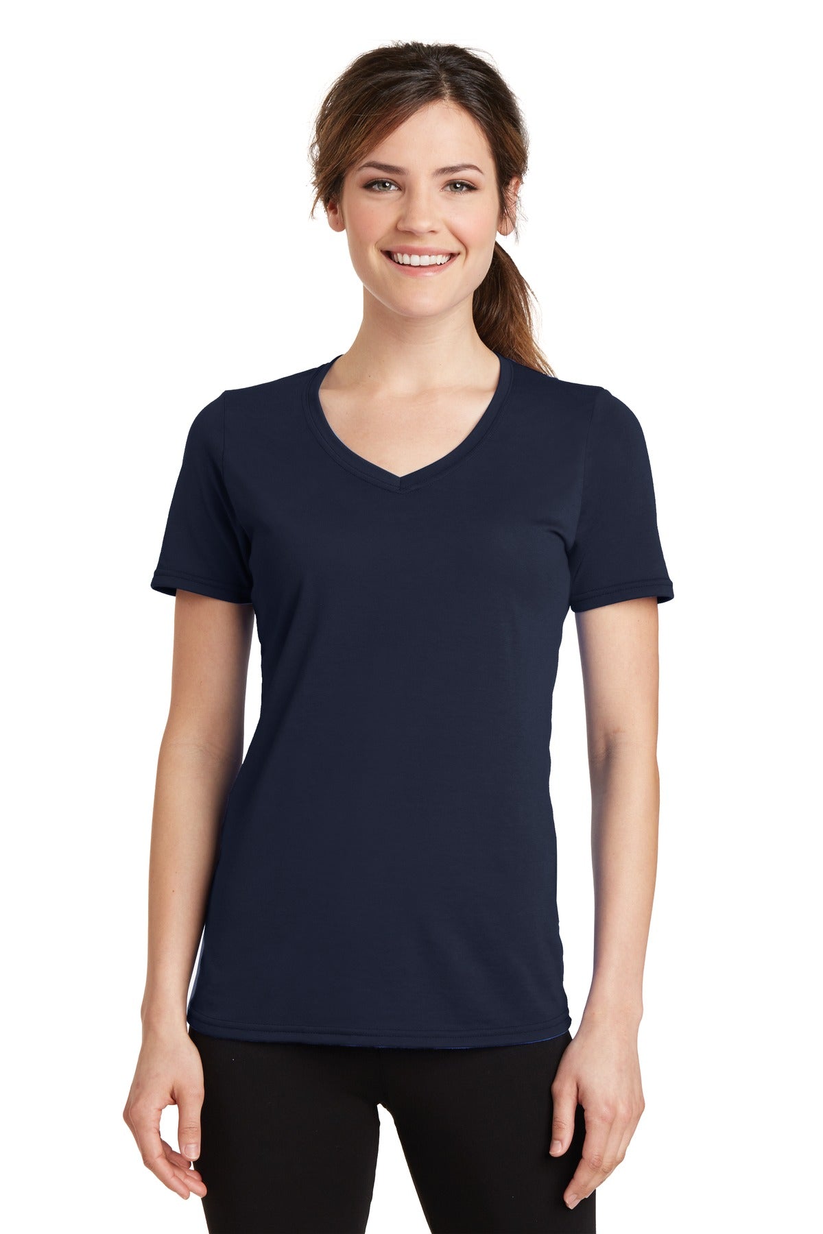 Port & Coâ„¢ Women's Performance Blend V-Neck Tee. LPC381V