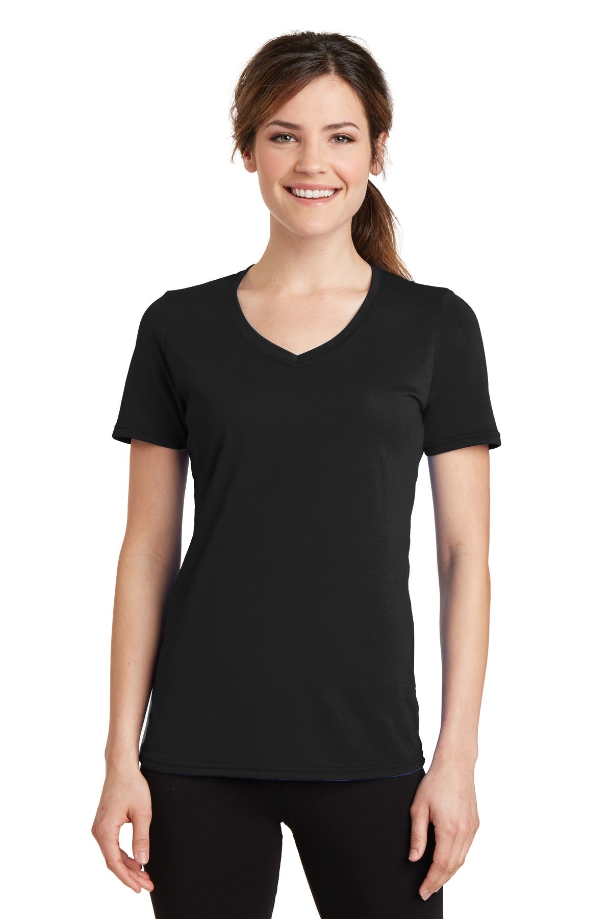Port & Coâ„¢ Women's Performance Blend V-Neck Tee. LPC381V