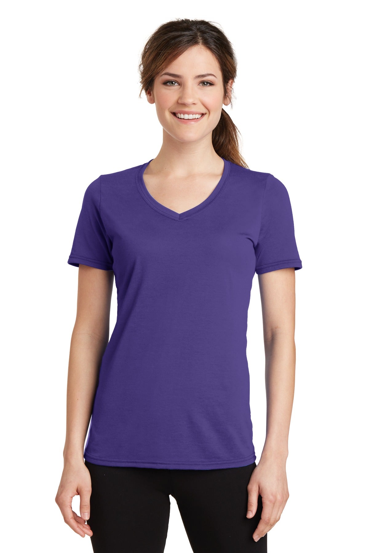 Port & Coâ„¢ Women's Performance Blend V-Neck Tee. LPC381V