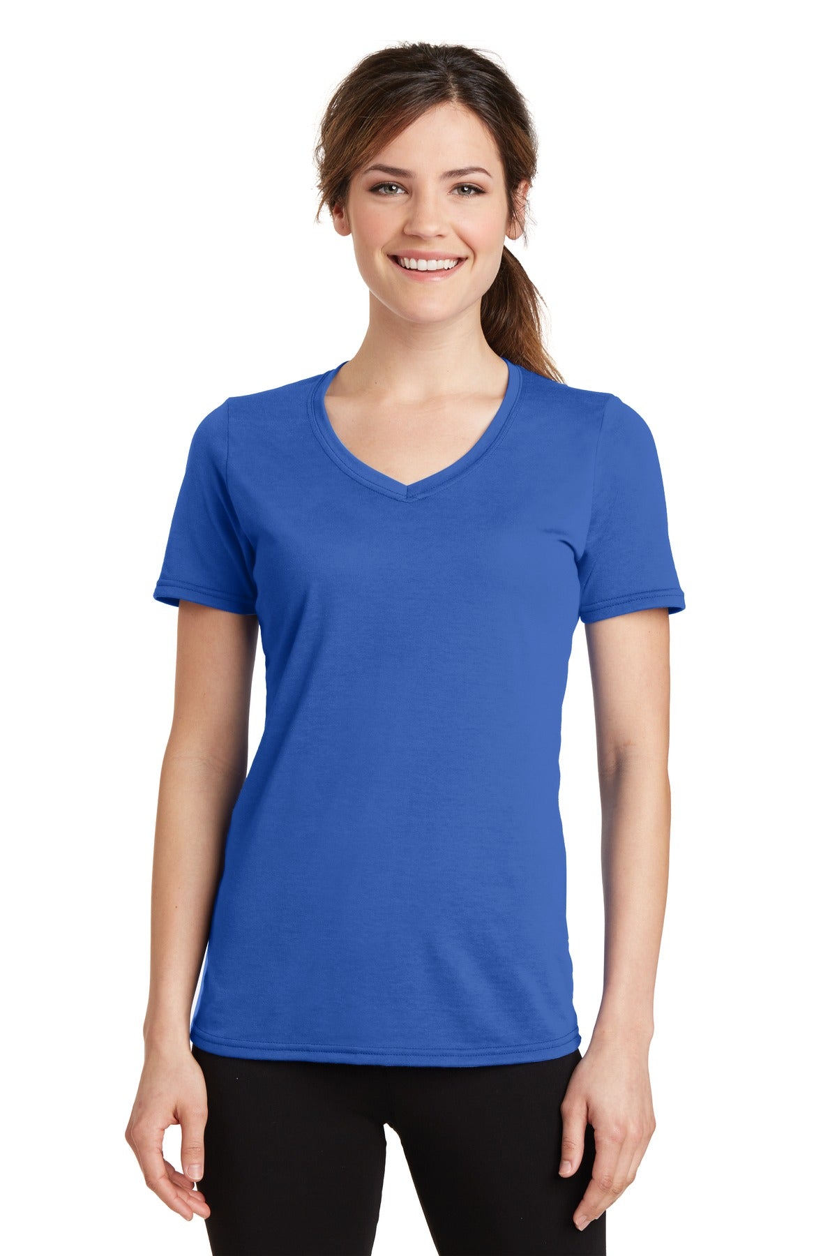 Port & Coâ„¢ Women's Performance Blend V-Neck Tee. LPC381V